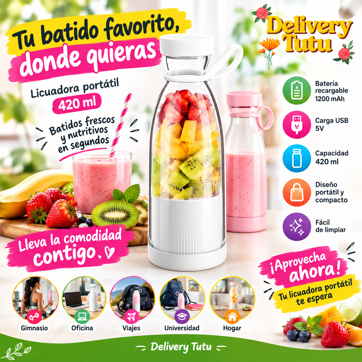 Botella Portatil Licuadora
